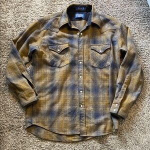 Pendleton Brown and Blue Plaid Shirt